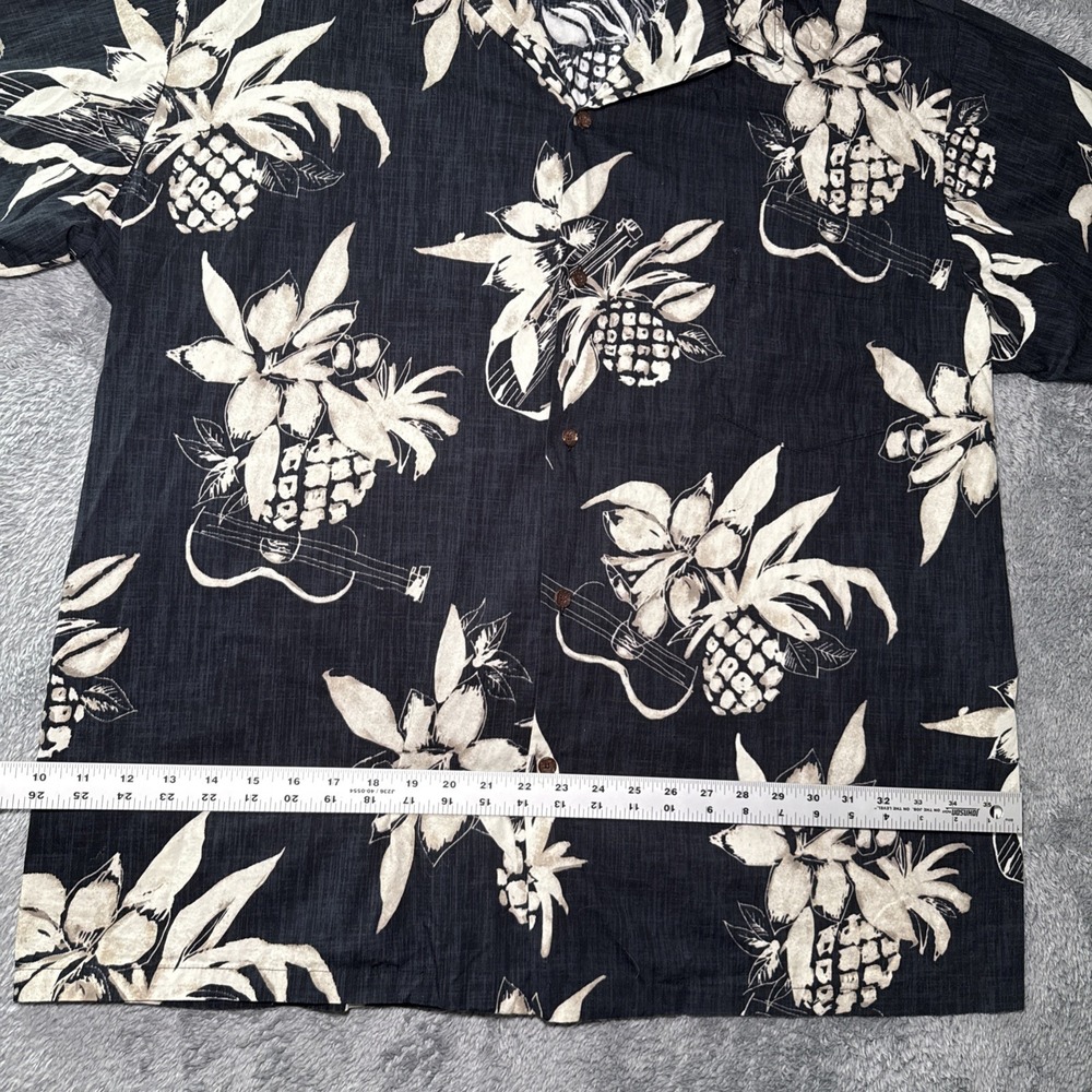 VTG RJC Men's SZ 4XL Hawaiian Shirt Button Up Black Navy Floral Made In Hawaii - Picture 3 of 16